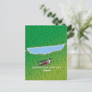 Cartão Postal Glendalough Upper Lake Irlanda mapa
