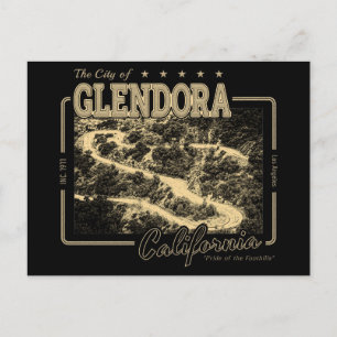 CARTÃO POSTAL GLENDORA CALIFÓRNIA - ESTRADA DA MONTANHA DE GLEND