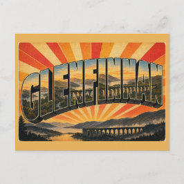 Cartão Postal Glenfinnan Viaduto Escócia Arte de Viagem Vintage