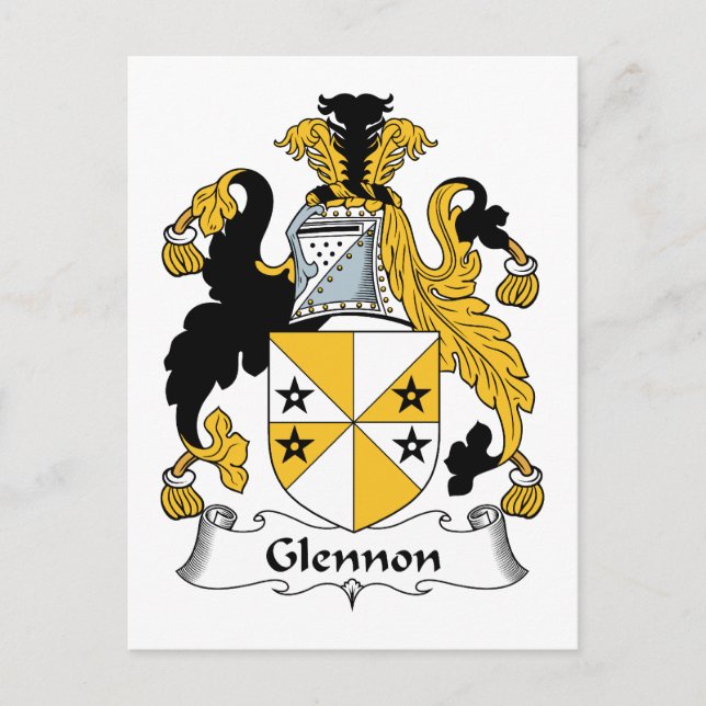 Cartão Postal Glennon Family Crest (Frente)