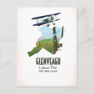 Cartão Postal Glenveagh national park Ireland County Donegal map