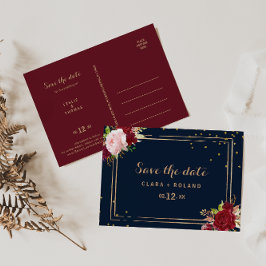 Cartão Postal Glitter Dourado geométrico Vermelho Tropical Salva