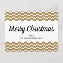 Glitter Dourado Listras de Chevron Branco Feliz Na