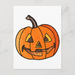 Cartão Postal Glitter Jack O'Lantern