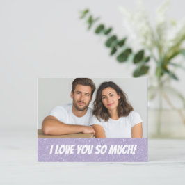 Cartão Postal Glitter Personalized Couple Photo Valentine Card