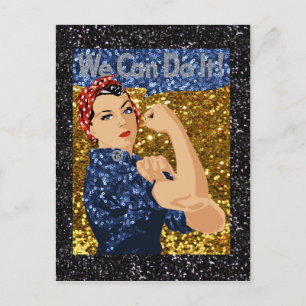 Cartão Postal glitter rosie, o rivete