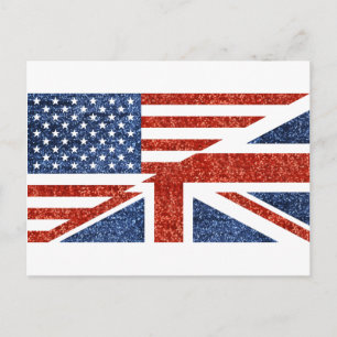 Cartão Postal glitter usa uk