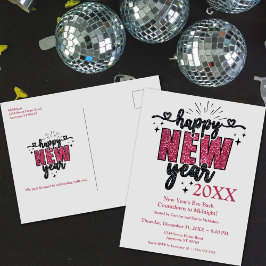 Cartão Postal Glittery New Year Eve Party