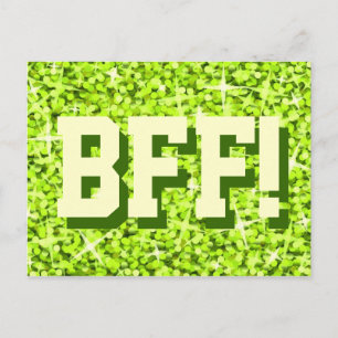 Cartão postal Glitz Lime 'BFF!'