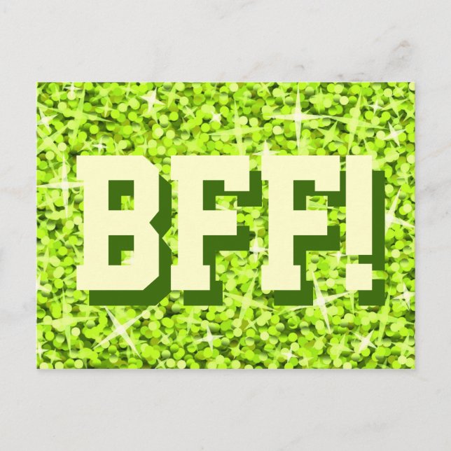 Cartão postal Glitz Lime 'BFF!' (Frente)