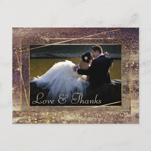 Cartão Postal Glitzy Foil | Foto De Cobre De Bronze De Ouro Obri (Frente)