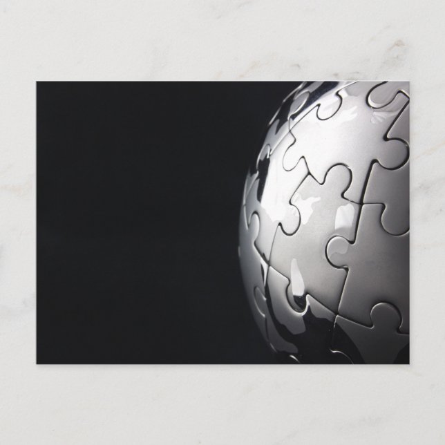 Cartão Postal Globo cromo com fundo preto (Frente)