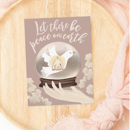 Cartão Postal Globo de Neve da Natividade Cristã Paz na Terra