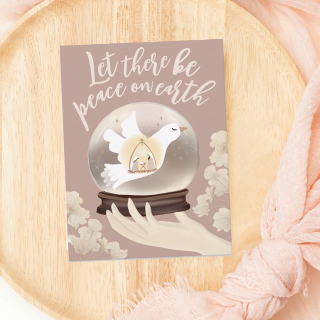 Cartão Postal Globo de Neve da Natividade Cristã Paz na Terra (Criador carregado)