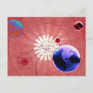 Cartão Postal Globos com mapa do universo