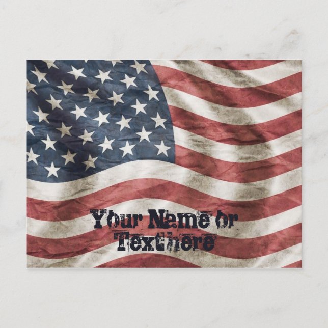 Cartão Postal Glória Antiga Patriótica dos EUA Sinalizador Verme (Frente)