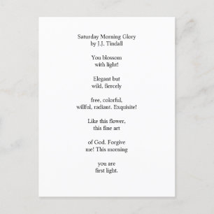 Cartão Postal Glória da Manhã de Sábado