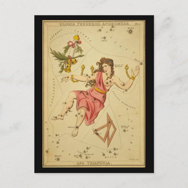 Cartão Postal Gloria Frederici, Andrômeda e Triangula (Frente)