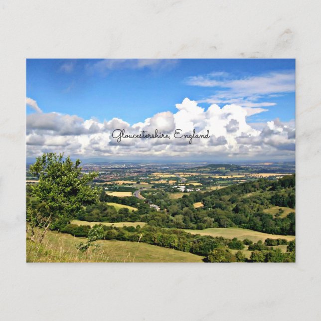 Cartão Postal Gloucestershire, paisagem da Inglaterra (Frente)