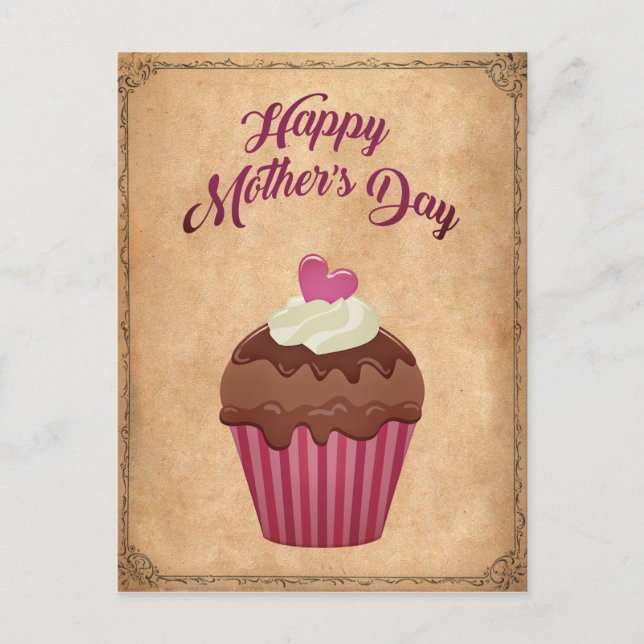 Cartão Postal Glücklicher Muttertag Vintage (Frente)