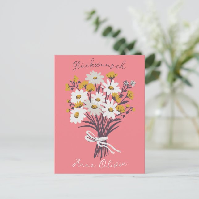 Cartão Postal Gluckwunsch Geburtstag Personalisiert Ihr Name  (Em pé/Frente)