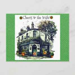 Cartão Postal Gnome de Dia de São Patrício bonito - Irlandês Pub
