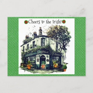 Cartão Postal Gnome de Dia de São Patrício bonito - Irlandês Pub