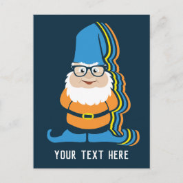 Cartão Postal Gnome de Jardim com Texto Personalizado