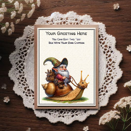 Cartão Postal Gnome de Qualquer Ocasião e Livro de Histórias do 