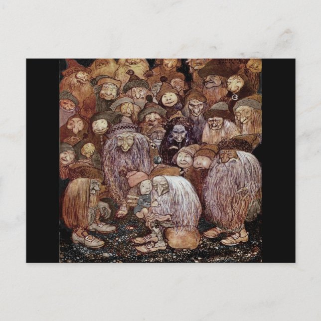 Cartão Postal Gnome do troll Hugging Boy (Frente)