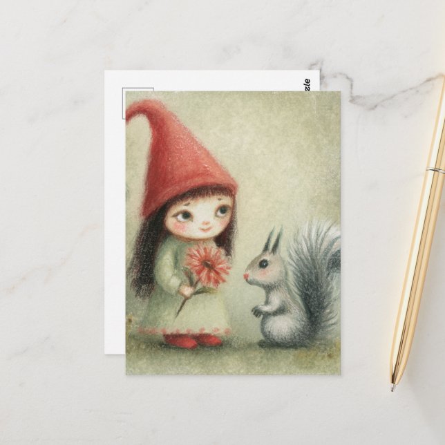 Cartão Postal Gnome e o Esquilo (Frente/Verso In Situ)