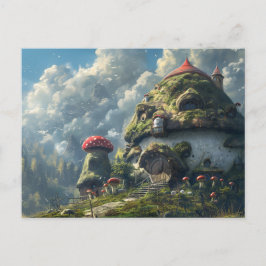 Cartão Postal Gnomo bonito, cogumelo