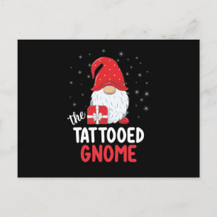 Cartão Postal Gnomo Bonito Tatuado de Natal