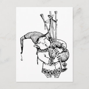 Cartão Postal Gnomo e seus Bagpipe