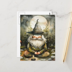 Cartão Postal Gnomo em seu Jardim Zen