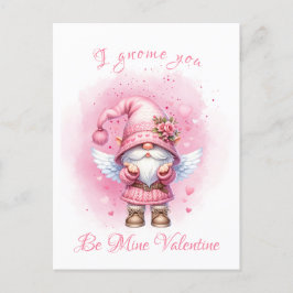 Cartão Postal Gnomo Gnomo, Cor de Água Rosa, Dia Valentino