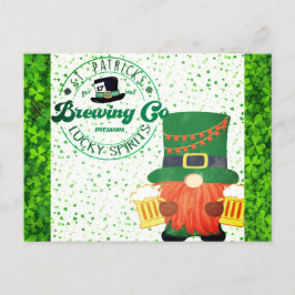 Cartão Postal Gnomo Gnomo De Dia de São Patrício Bonito, Leprech