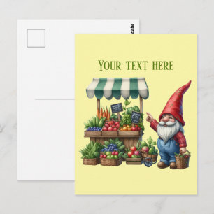 Cartão Postal Gnomo legal do mercado de agricultores personalizá