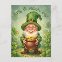 Gnomo Leprechaun Personalizado Dia de São Patrício