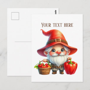 Cartão Postal gnomo pimenta legal personalizável