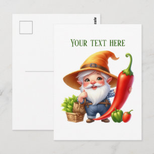 Cartão Postal Gnomo pimenta legal personalizável