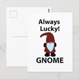 Cartão Postal Gnomo Sempre Sortudo