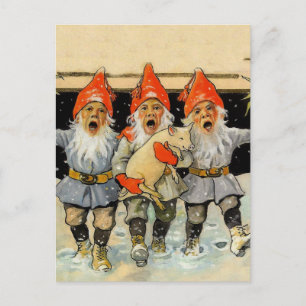 Cartão Postal “Gnomos Cantando Canções de Natal” por Jenny Nystr