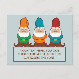 Cartão Postal Gnomos Cujos Gnomos Adicione Seu Texto