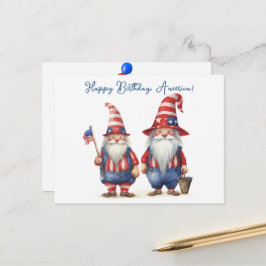 Cartão Postal Gnomos Patrióticos Americanos