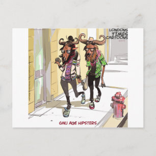 Cartão Postal Gnu Idade Hipsters Rick Londres Engraçado