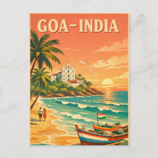 Cartão Postal Goa, Índia, numa clássica viagem retrô
