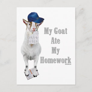 Cartão Postal Goat Engraçado Comeu Minha Casa