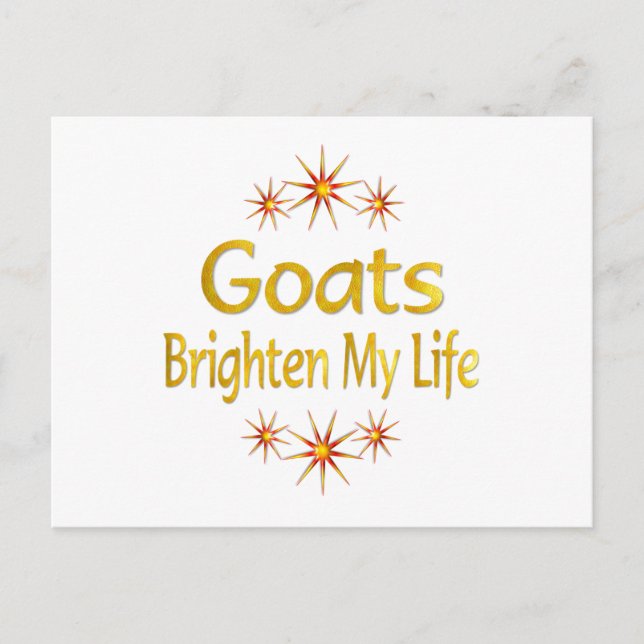 Cartão Postal Goats Brighten My Life (Frente)