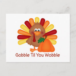 Cartão Postal Gobble Dia de Ação de Graças